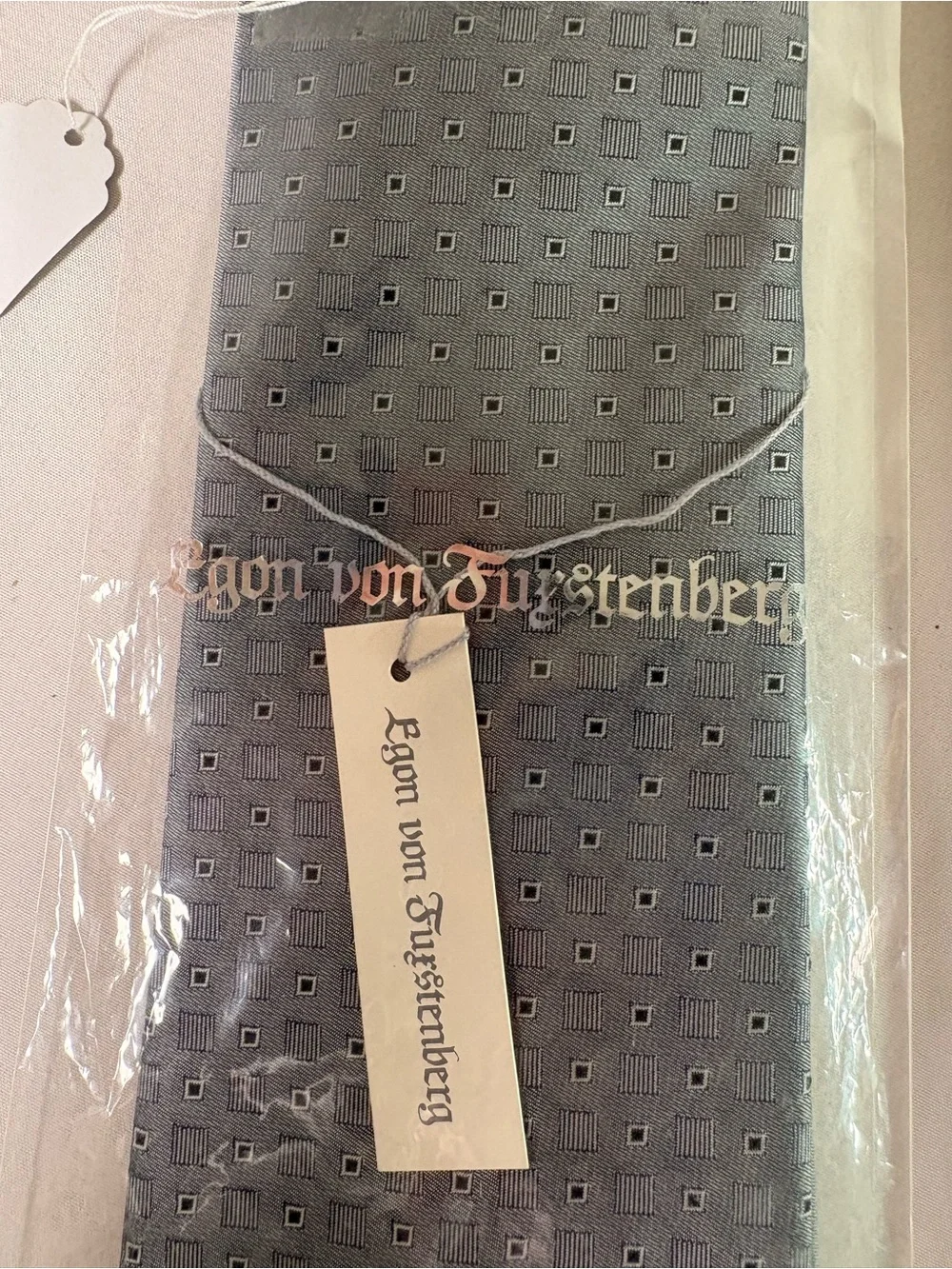 Gray Patterned Men's Tie -